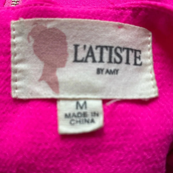 L’Atiste Hot Pink Sleeveless Fit and Flare Mini Dress Size Medium - Picture 11 of 12